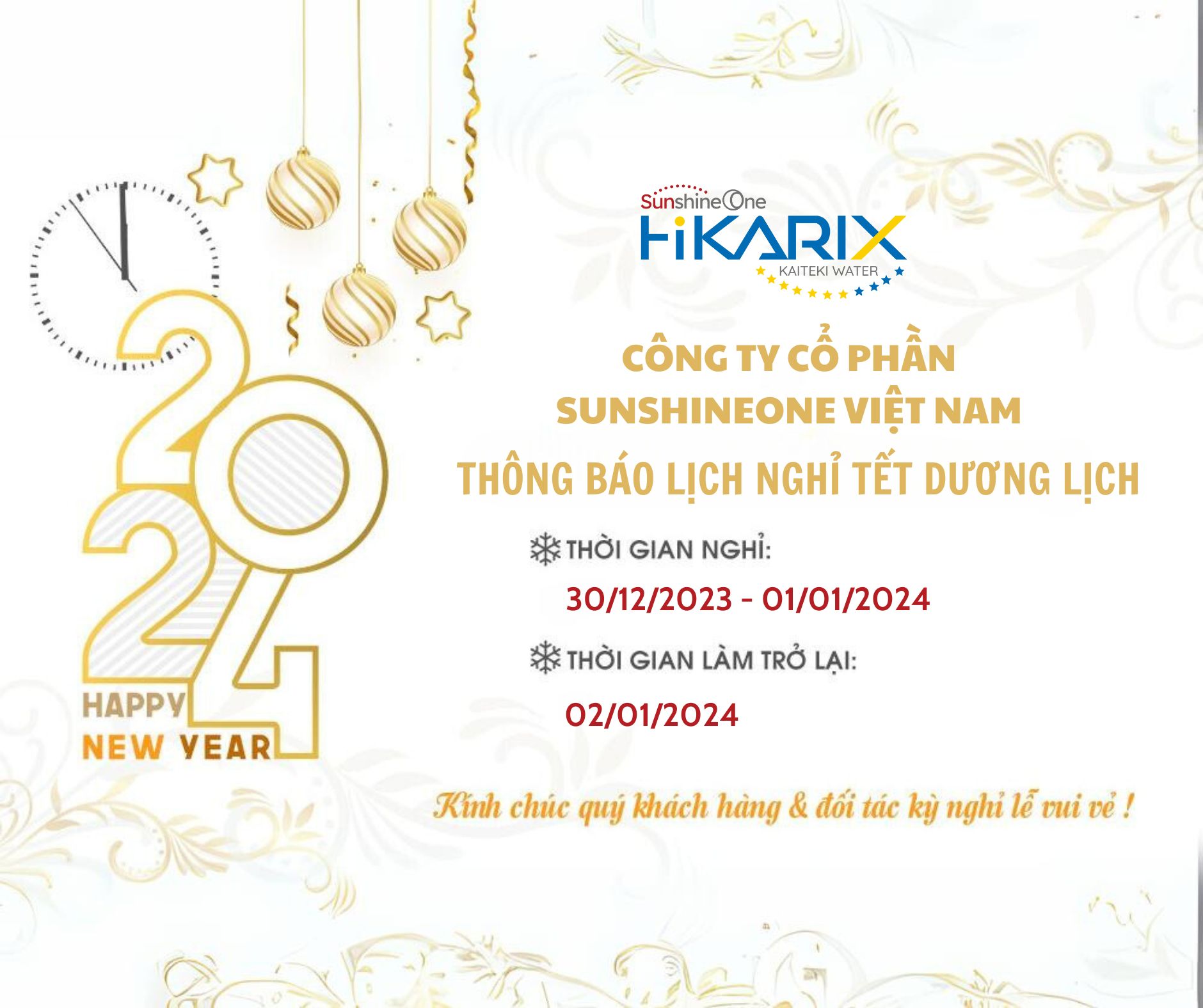 Lịch nghỉ Tết dương lịch 2024